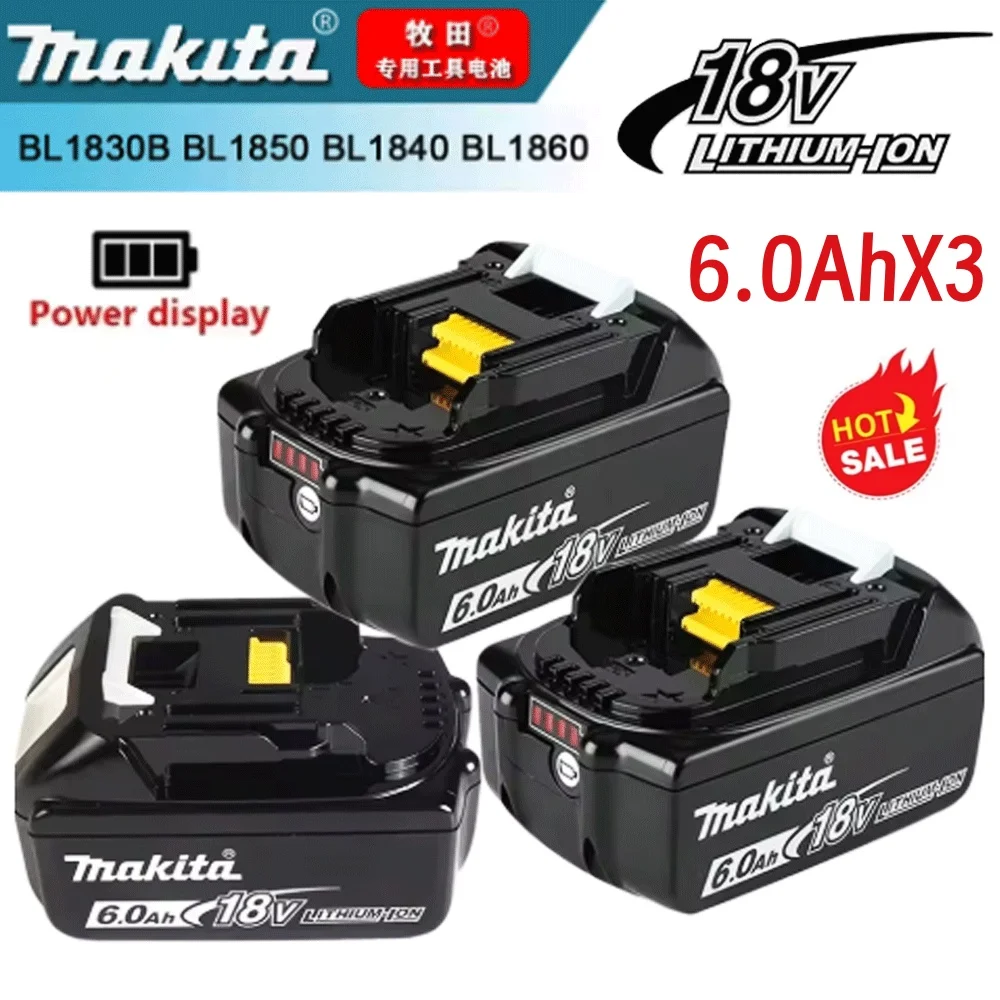 

Makita 100% original 18V Makita 6000mAh lithium-ion rechargeable power tool 18V replacement battery BL1860 BL1830 BL1850 BL1860B
