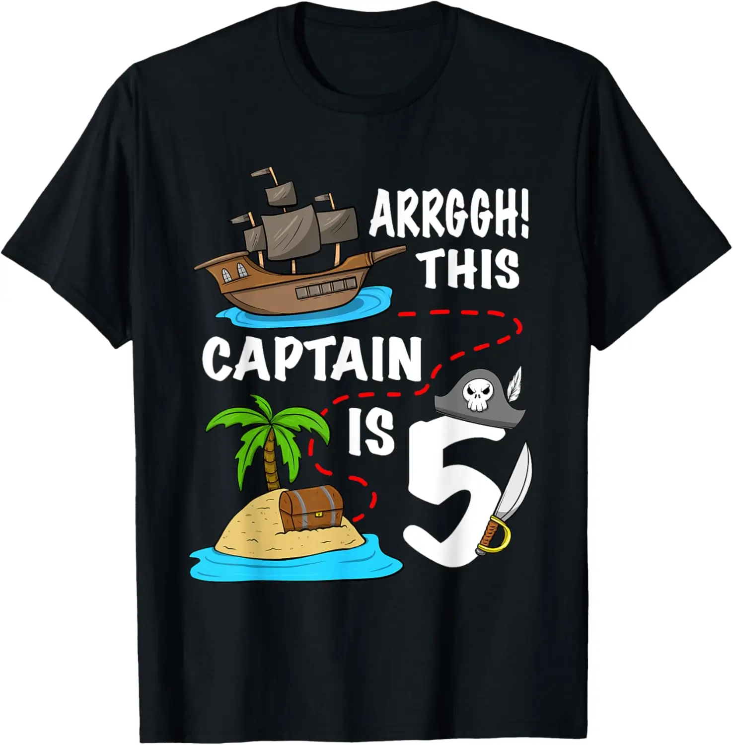 

New t-shirt - Kids Pirate Ship This Captain Is 5 Pirate Birthday T-Shirt