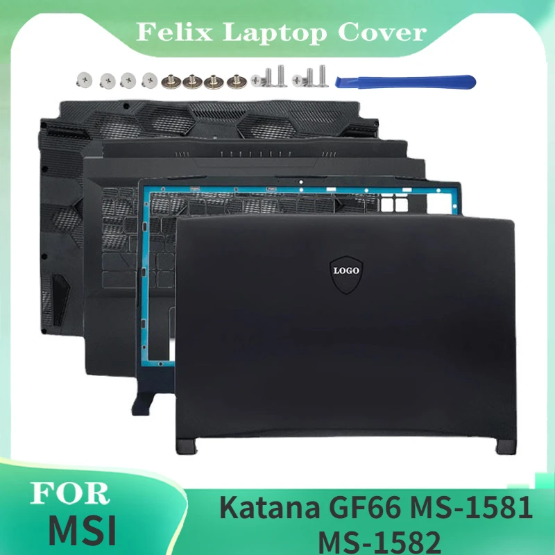 

NEW Laptop Frame LCD Back Cover/Front Frame/Hinges/Palmrest/Bottom Case HDD Bracket For MSI Katana GF66 MS-1581 MS-1582 Series