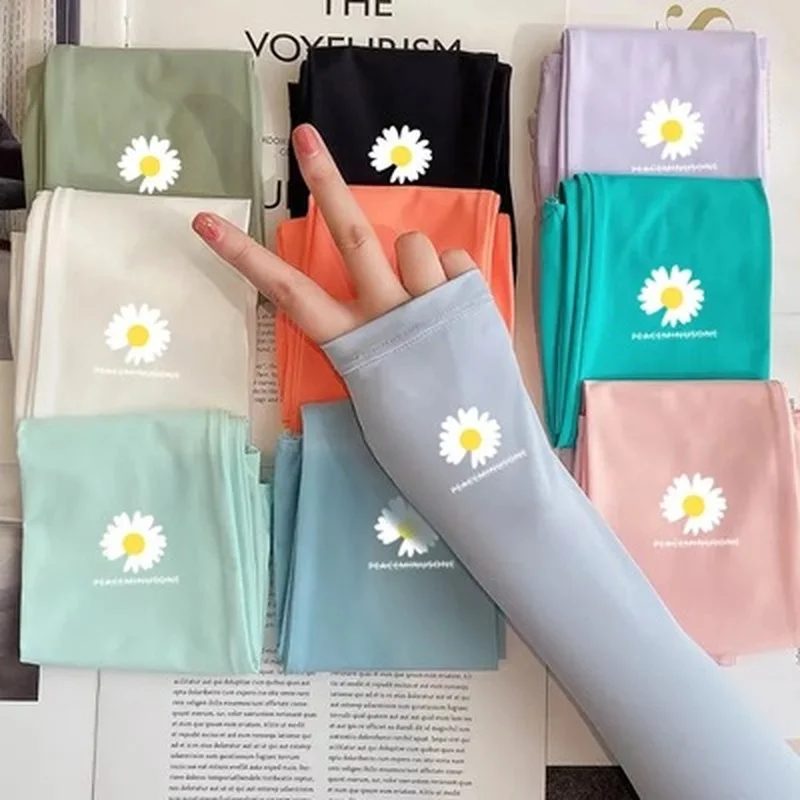 Daisy Arm Sleeve Warmers Safety Sleeve Sun UV Protection Sleeves Arm Cover Cooling Warmer Running Golf Cycling Long Arm Sleeve