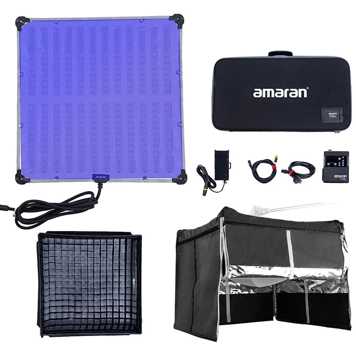 Aputure Amaran F22c+softbox Lantern For F22 200W RGB Flex LED Photo Light with Honeycomb Grid,2500K-7500K Sidus Link App Control