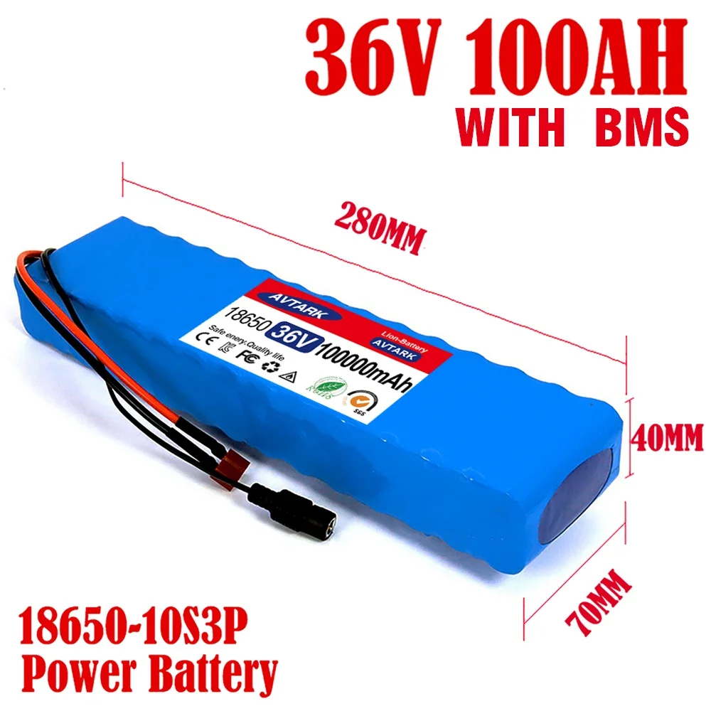 

36V 100Ah 10S3P 36V Battery 1000W 42V 18650 Battery Pack for Xiaomi M365 Pro Ebike Bicycle Scooter Inside with 20A BMS