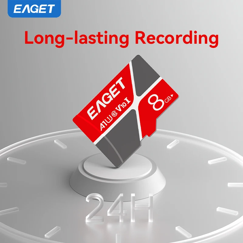 EAGET TF 메모리 카드 8GB 16GB 32GB 64GB U1 클래스 10 V10 속도 대시캠 보안 카메라 FHD 비디오 레코더용