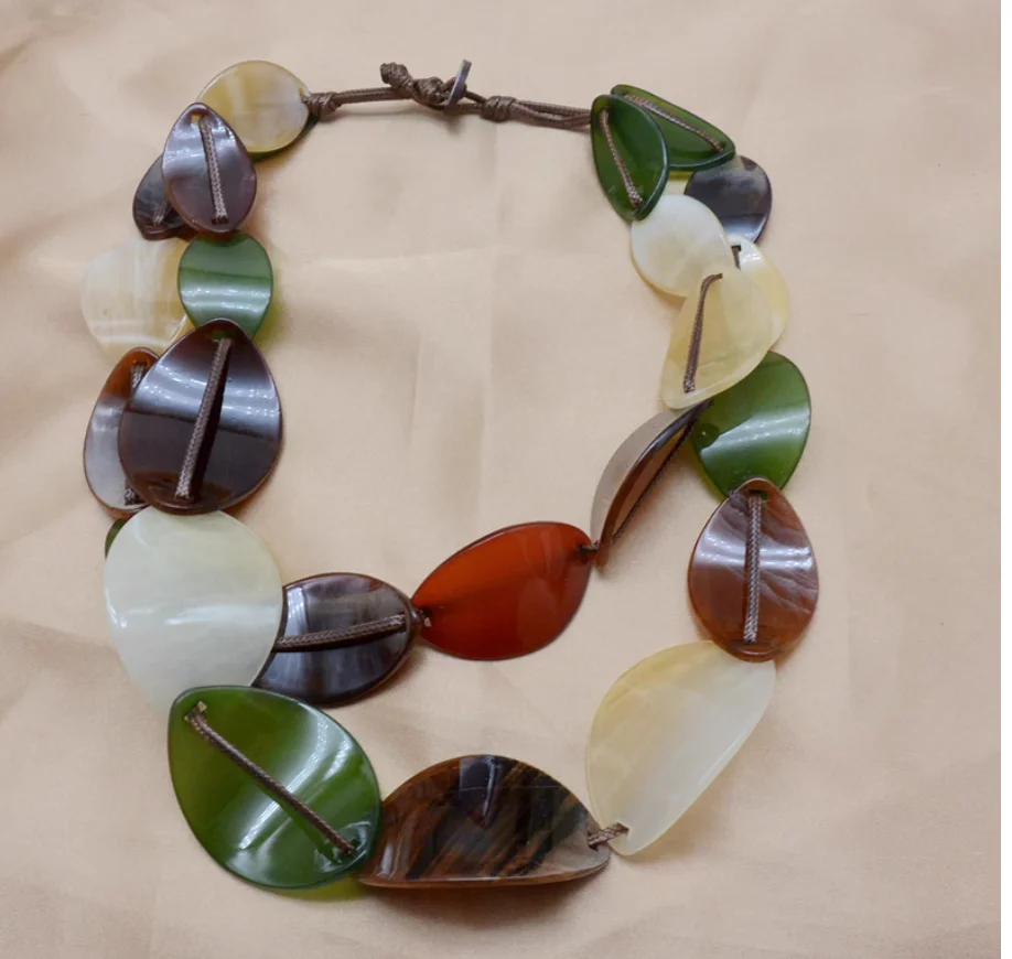 

Ювелирные изделия для внешней торговли, двухслойное круглое ожерелье из ацетата, многослойное бисерное, красочное универсальное ювелирное ожерелье своими руками