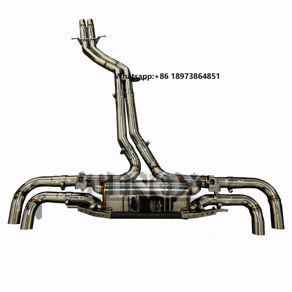 

SQ8 RSQ8 Titanium Valvetronic Catback Exhaust System Stainless Steel Golden Flange Fish Scale Design TIG Welding for Cars