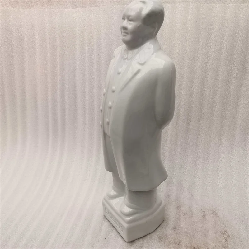 White Porcelain Chairman Mao Standing Statue Chinese Antique Collection Porcelain statue Figurine