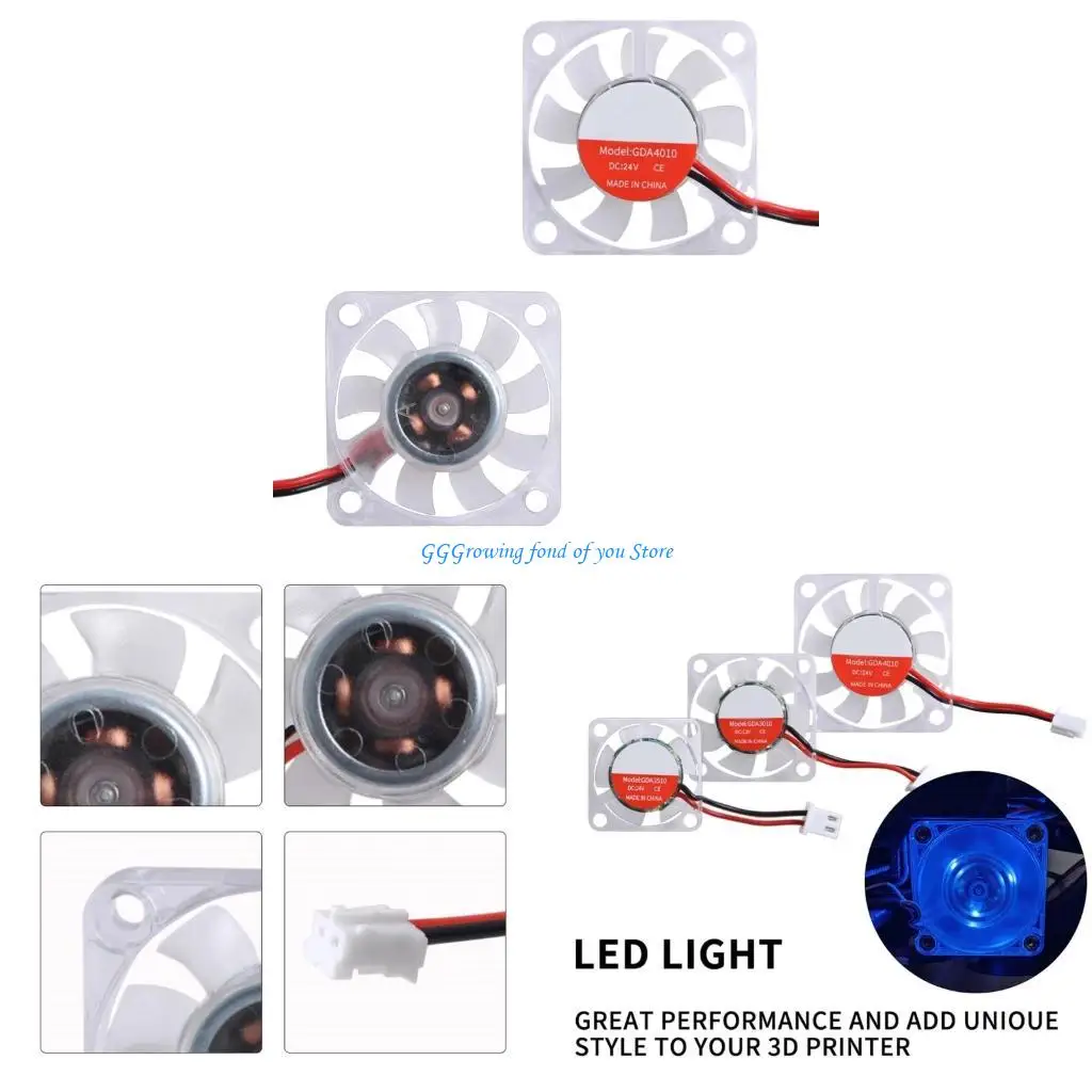 

H9EB 4010 Гидравлический вентилятор подшипника 24V Светодиодный охлаждающий вентилятор для -принтеров с низким шумом ph2,0