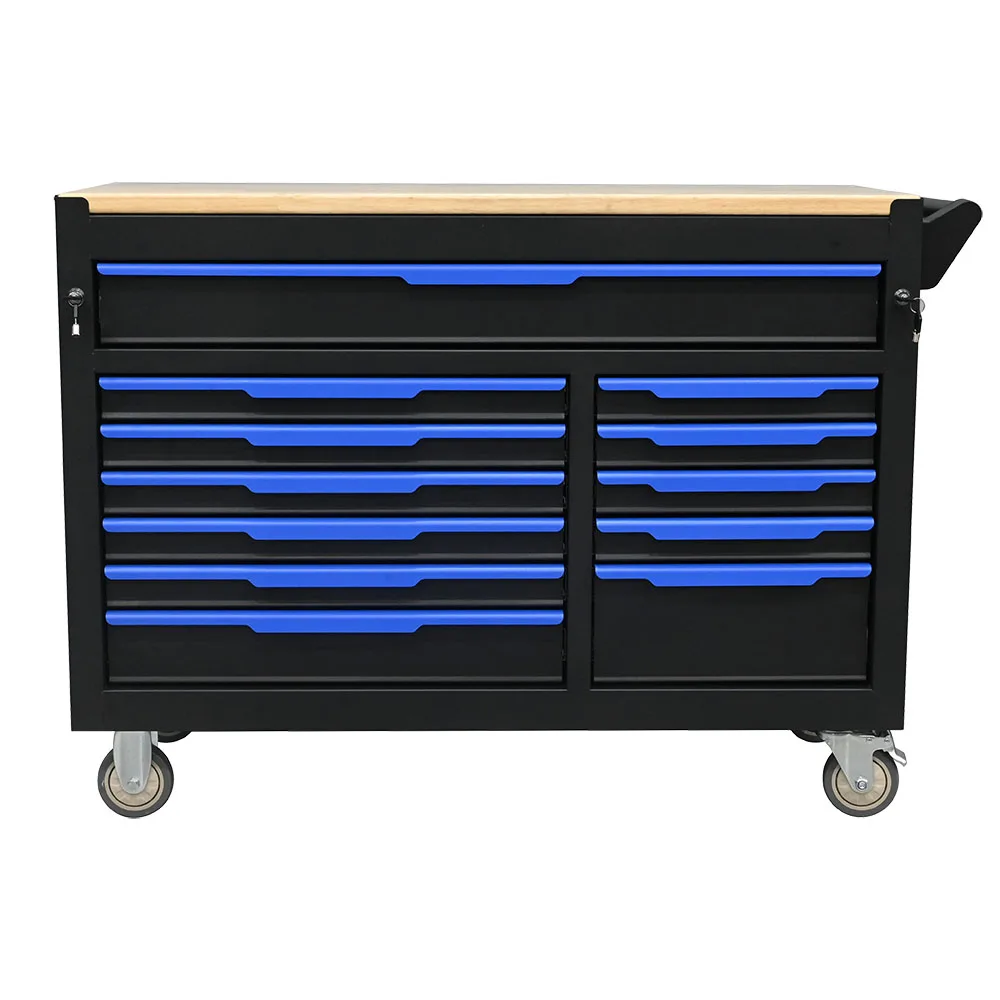 

Heavy 12-Drawer Rolling Tool Cabinet Full Repair Kit for Efficient Garage Shop Storage