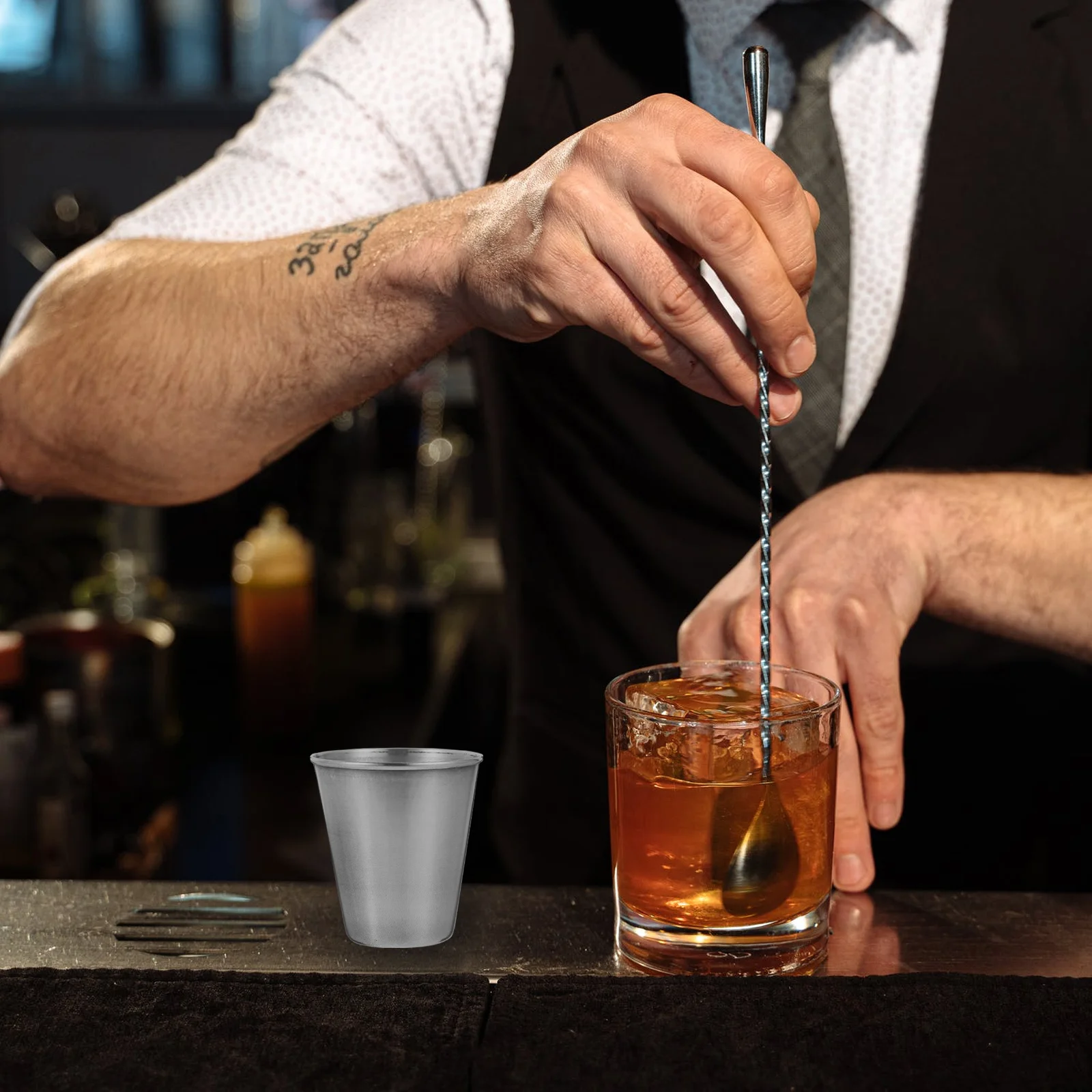 

6Pcs Lightweight Stainless Steel Whiskey Cups Outdoor Gathering Drinking Vessel 70Ml Shot Glass Metal Shot Glasses