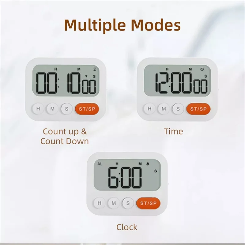 Imagem -02 - Grande Lcd Digital Kitchen Timer Home Desk Despertadores Temporizador de Contagem Regressiva Cozinhando Cronômetro Chuveiro Estudo Contador Grande Venda