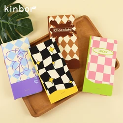 Kinbor Cute Checkerboard Notebook Portable Weekly Diary Planner Checkered Hardcover Agenda Journal Notepad Office School Supply