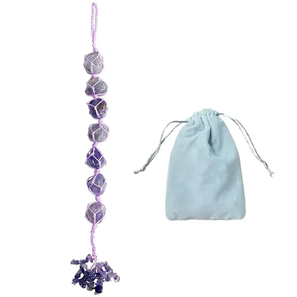 

Car Crystal Hanging Ornament Amethyst Positive Energy Gifts Crystal Car Accessories for Healing Decoration Yoga Meditation H
