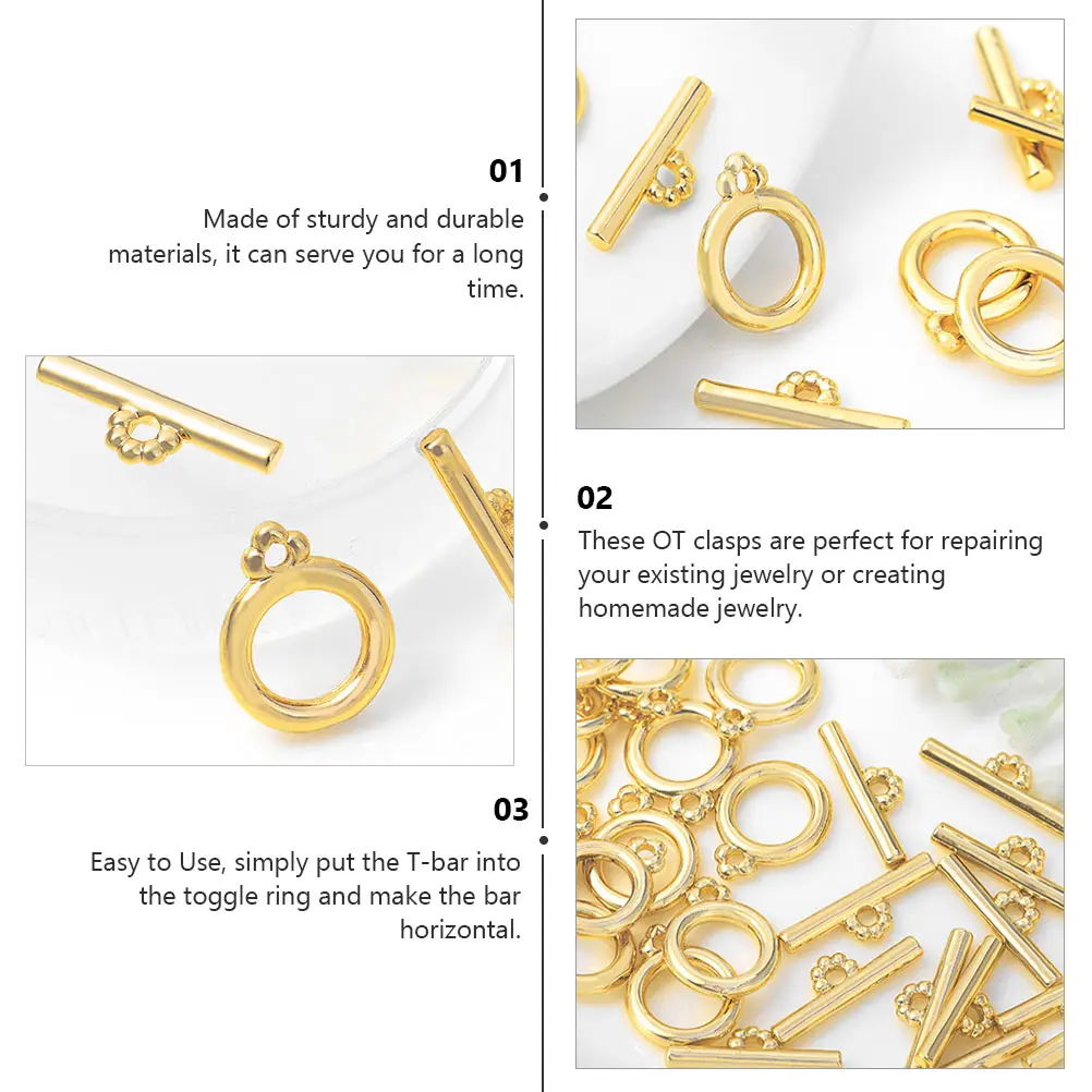 

5 Sets OT Clasps 2x14mm T Bar Closures Metal Connectors Metal Ot Clasp DIY Necklace Making Jewelry Craft Accessories