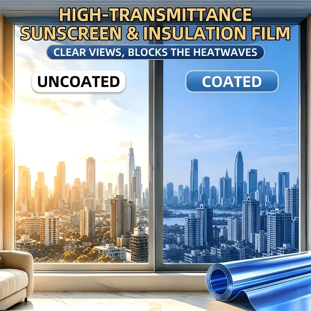 Insulation One-Way Viewing Sun Protection and Heat Insulation, Anti-Peeping and Privacy Protection Blocks Rays Static Cling