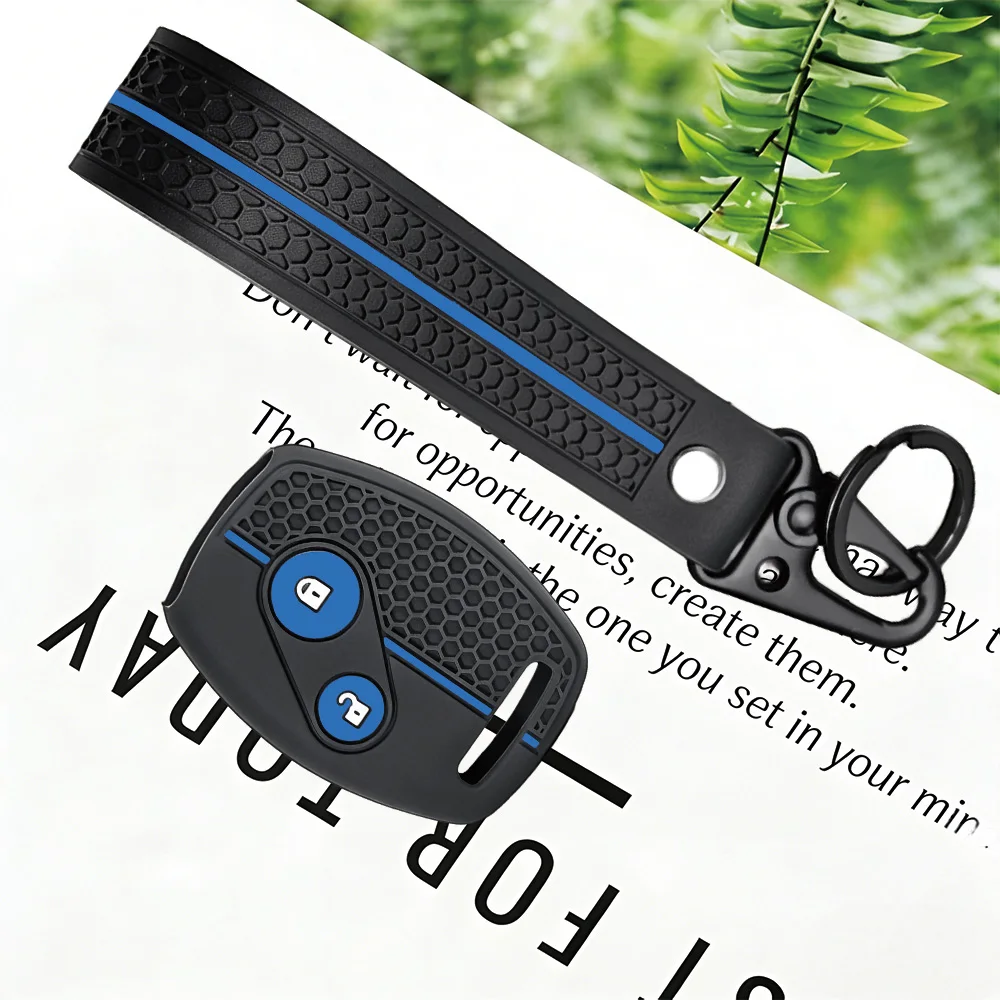 Soft Honeycomb Silicone Key Cover With Key Chain 2026 New For Honda Fit CIVIC JAZZ Pilot Accord CR-V Freed StepWGN Insight