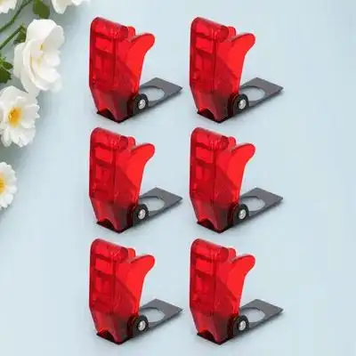 6 adet kırmızı su geçirmez güvenlik kapakları geçiş anahtarları için toz geçirmez deformasyona dayanıklı koruyucu kapaklar ev ofis atölyesi kullanımı