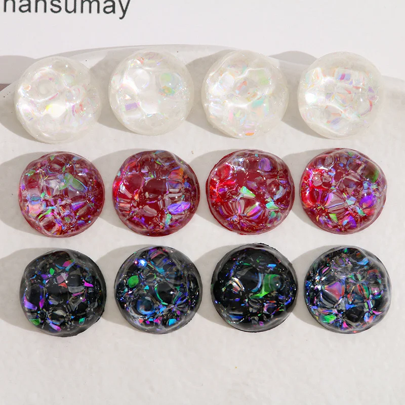 Wholesale 50pcs/lot 20mm AB color geometry rounds shape resin cabochon beads diy jewerly earring/hair accessory