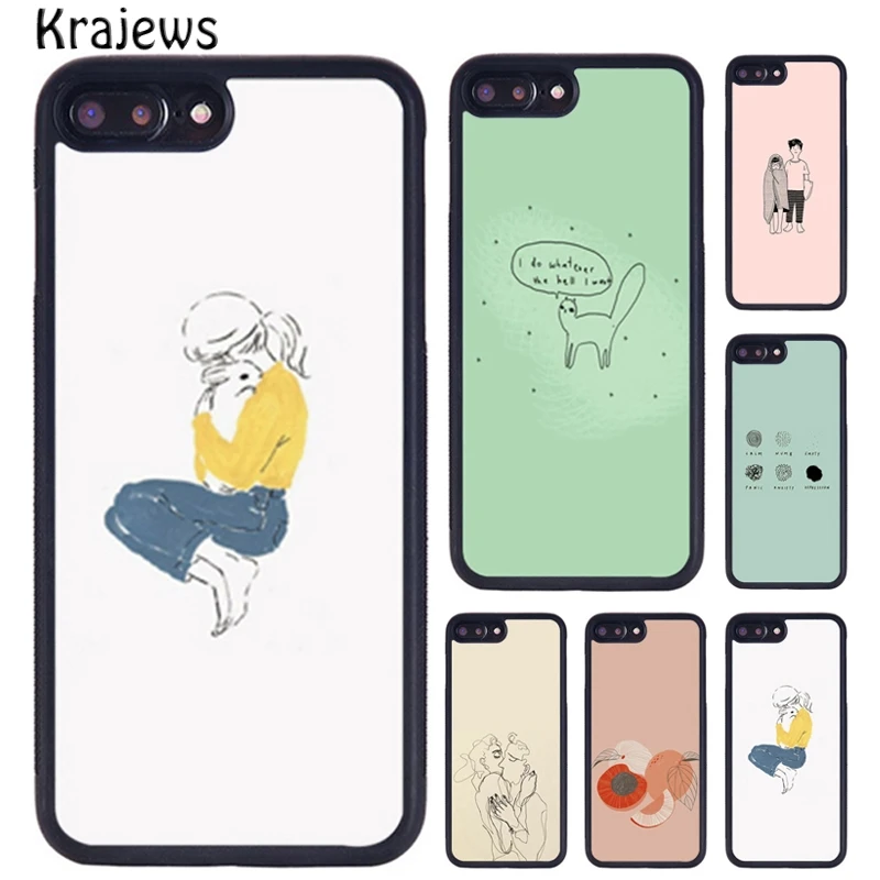 Krajewsmal Line Aesthetics Art Phone Case For iPhone 16 15 14 X XR XS 11 12 mini 13 Pro MAX Plus cover shell coque