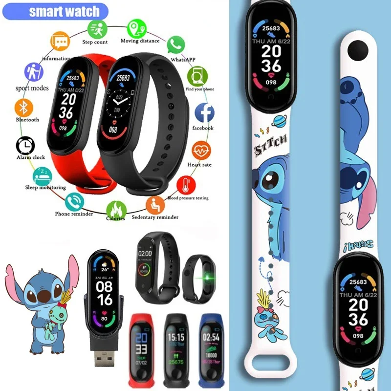 

Stitch Smartwatch Movement Watch Step Bluetooth Synchronous Phone Information Smartwatch For Men And Women Students