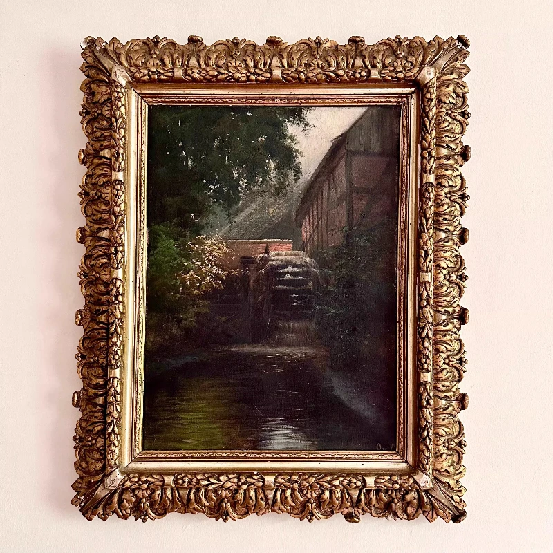 French 19th century landscape oil painting 