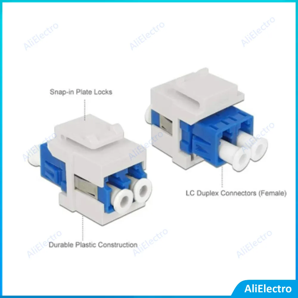 

5pcs Fiber Optic Keystone Jack Adapter Fiber Keystone Jack Snap Fitting Duplex LC Connector free shipping