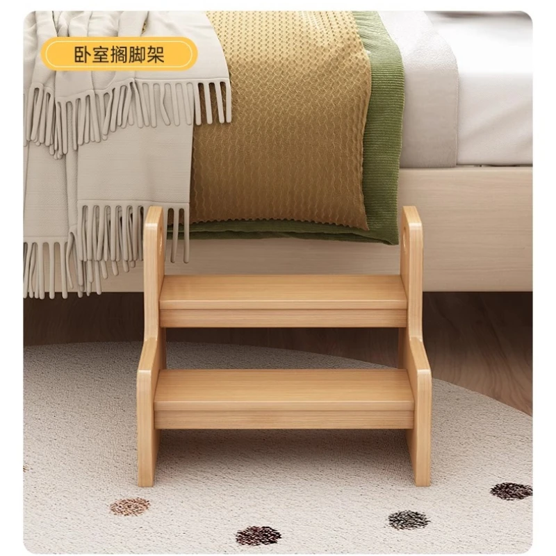Bamboo Children\'s Sink Step Ladder Stool Toilet Climbing Step Stools Baby Sink Brush Your Teeth and Wash Face for 2 Step Ladder
