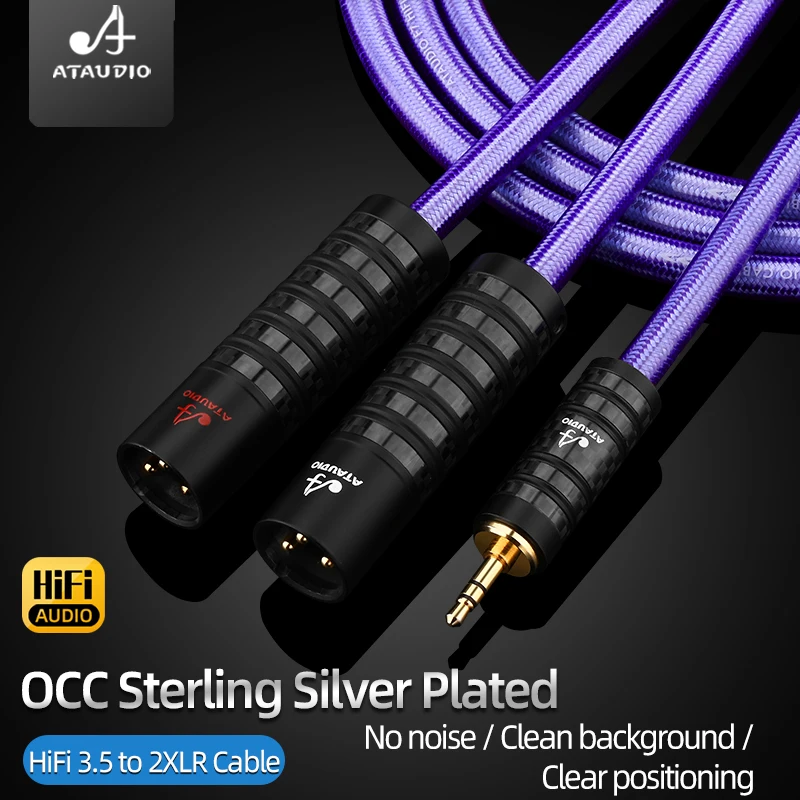

Кабель HiFi 3.5 на двойной XLR, высококачественный, с серебряным покрытием OCC, экранированный аудиокабель для телефона, компьютера, усилителя