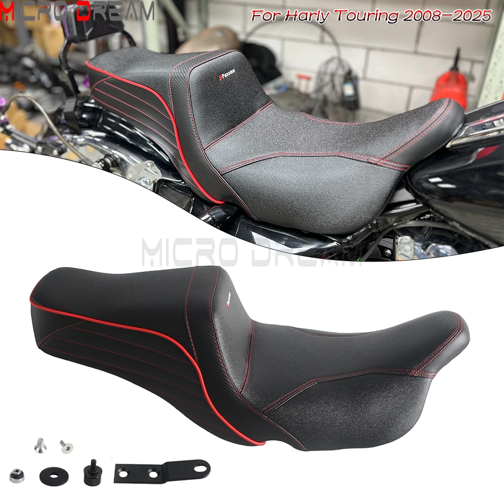 Für Harley Touring Road Street Electra Glide Road King 2008-2025 Motorrad Kompletter Zweisitzer Vorderer Fahrer- und Hinterer Beifahrersitz