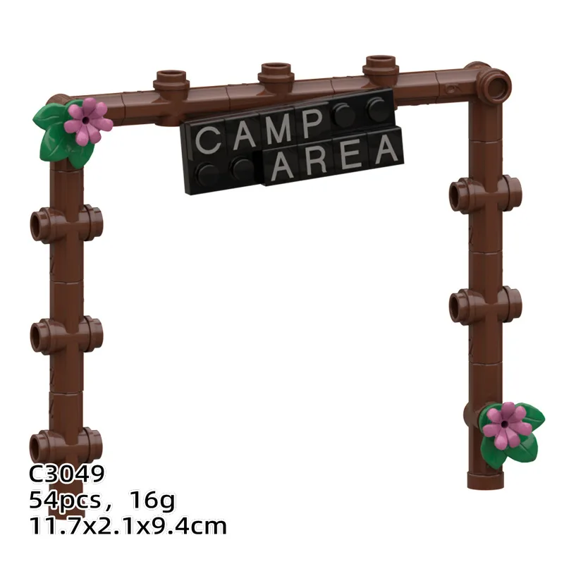 Camping, Picnic, Barbecue Rack, Camp Lamp, Tent, Campfire, Chicken Rolls Table, Assembled Vuilding Blocks, Compatible With Lego