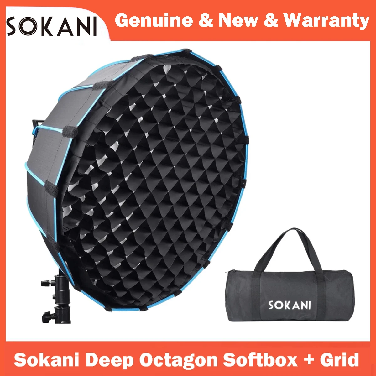 

Sokani Deep Octagon Софтбокс 60 см с сеткой для Sokani X100 Colbor CL60 Amaran 60X D 100D X 200D X Godox SL60W Bowen Mount Light