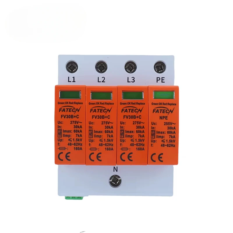 

Factory Price Type 1+2 Iimp 7kA three phase AC surge protector