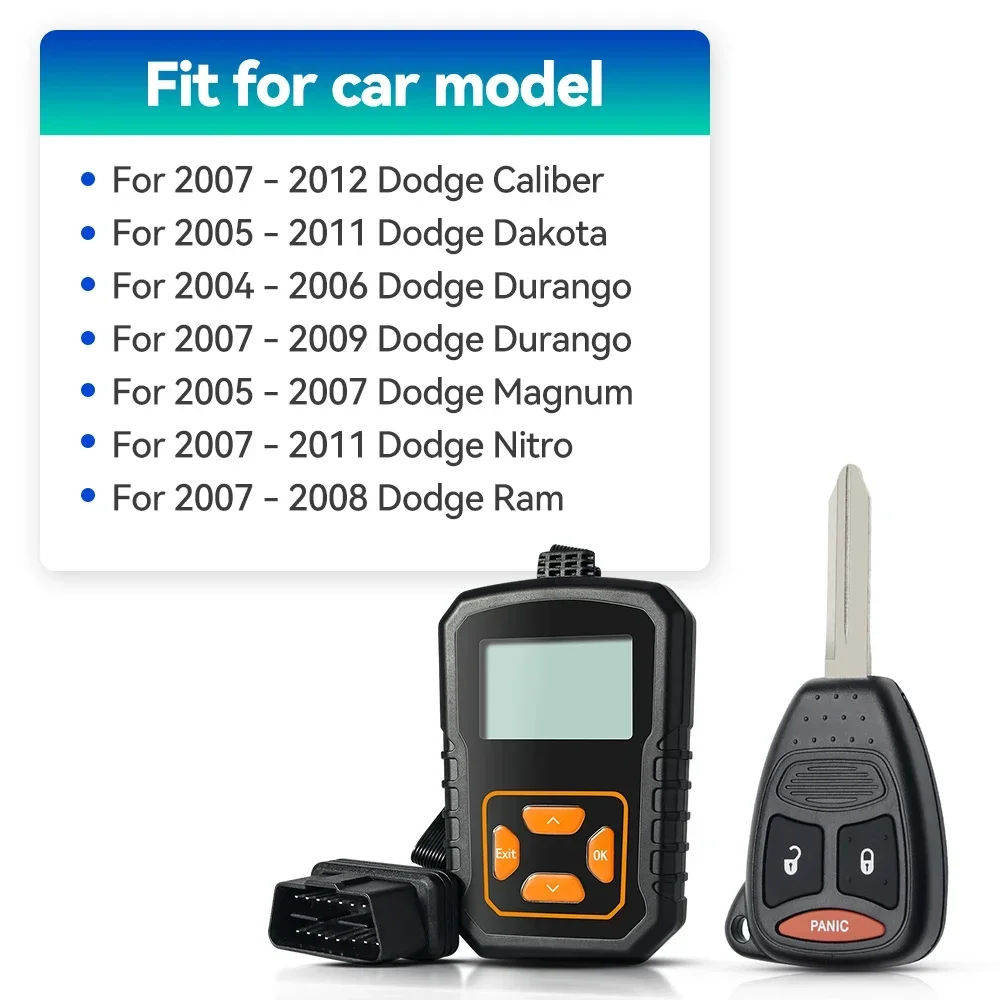 KEYYOU 프로그래머 Dodge Chrysler Jeep Dakota Caliber Durango Charger 300 Aspen Grand Cherokee 315Mhz KOBDT04A 용 원격 키