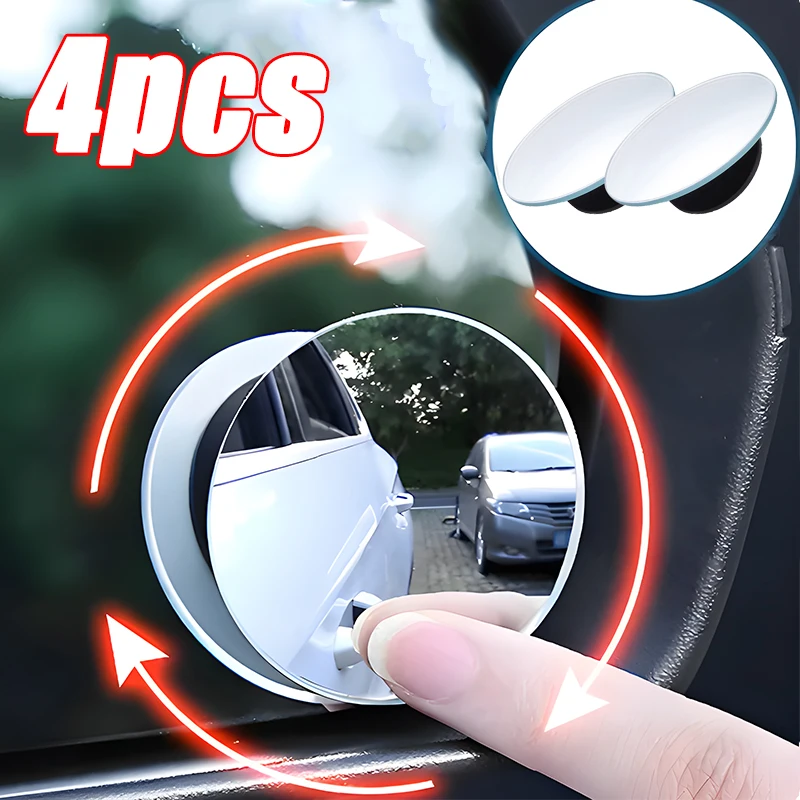 New 360° Rotatable Car Reversing Blind Spot Mirror Wide Angle Round Blind Spot Mirrors Auxiliary Rearview Monitor Auto Parts