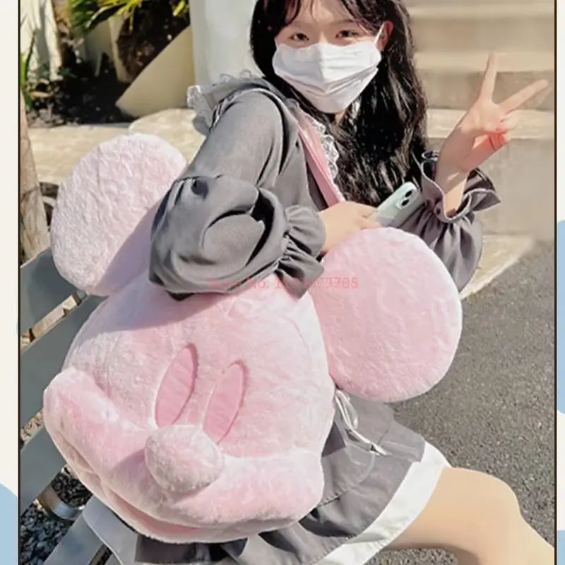 Disney autentico Mickey nuova borsa per bambole portatile da donna borsa a tracolla moda tinta unita versatile borsa per bambole 3D regalo di compleanno
