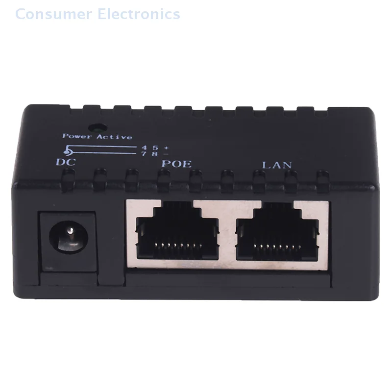 Passive POE injector for IP Camera VoIP Phone Netwrok AP device 12V - 48V Black 100Mbps module B model