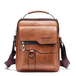 Bolso cruzado Vintage para hombre, bolso de alta calidad, bolso de negocios a la moda, bolso de cuero PU para hombre, bolso cruzado
