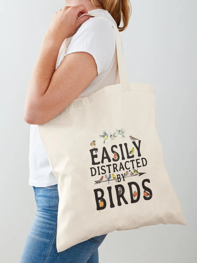 

Easily Distracted by Birds Tote Bag tote bags aesthetic Women's shopper custom bags woman shopping bag