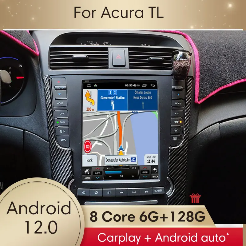 

Автомагнитола на Android 12,0 для acura TL 2004 2005 2006 2007 2008 GPS мультимедийный плеер Carplay android Авто 4G Lte 128g