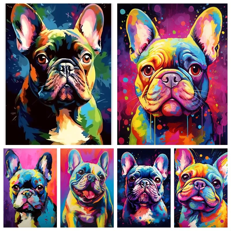 Lindo Bulldog Francés cachorro taladro completo pintura de diamante arte, mascota perro Animal, 5d Diy punto de cruz mosaico trabajo hecho a mano, regalo de decoración de habitación