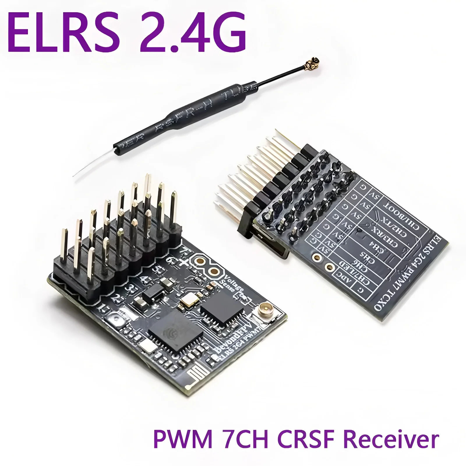 

1/2 шт. Приемник BeyondFPV ELRS 2.4G PWM 7CH CRSF ExpressLRS RX 2400RX с протоколом PWM/CRSF для радиоуправляемых FPV дронов, самолетов, автомобилей, лодок и квадрокоптеров