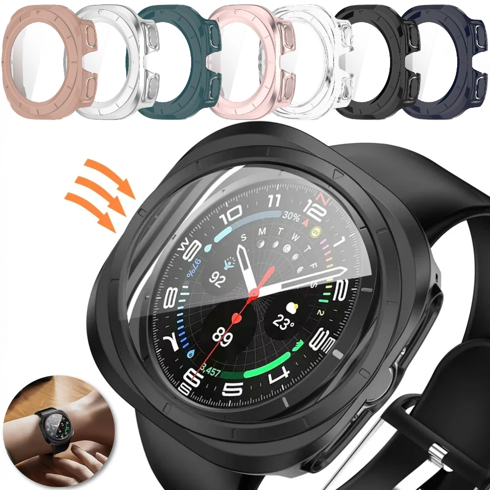 

Tempered Glass for Samsung Galaxy Watch Ultra 47mm PC Cover All-Around Protective Bumper Shell for Galaxy Watch Ultra 47mm Case