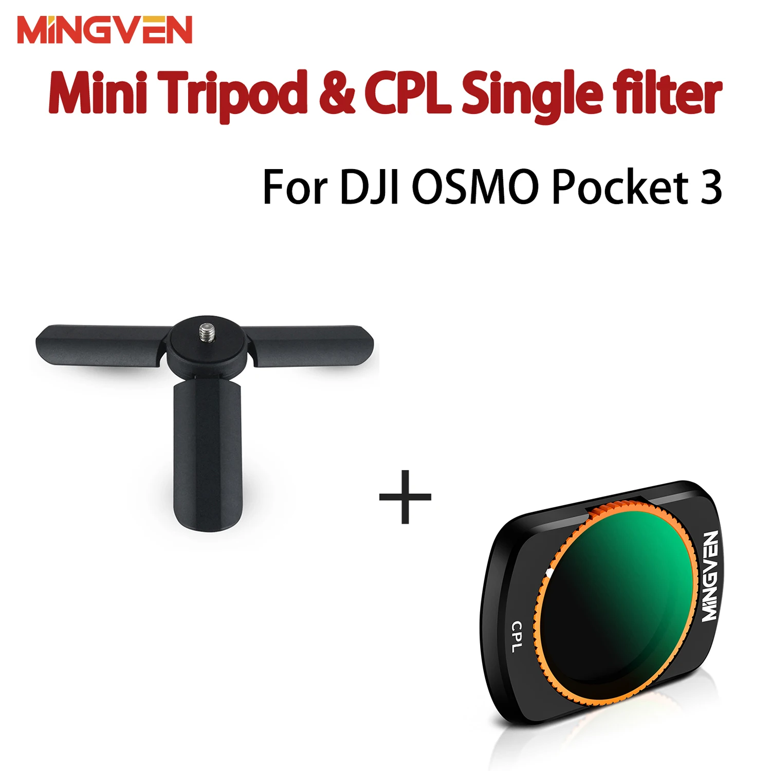 

MINGVEN CPL Circular Polarizer Filter+Mini Tripod for DJI Osmo Pocket 3 Camera Accessories