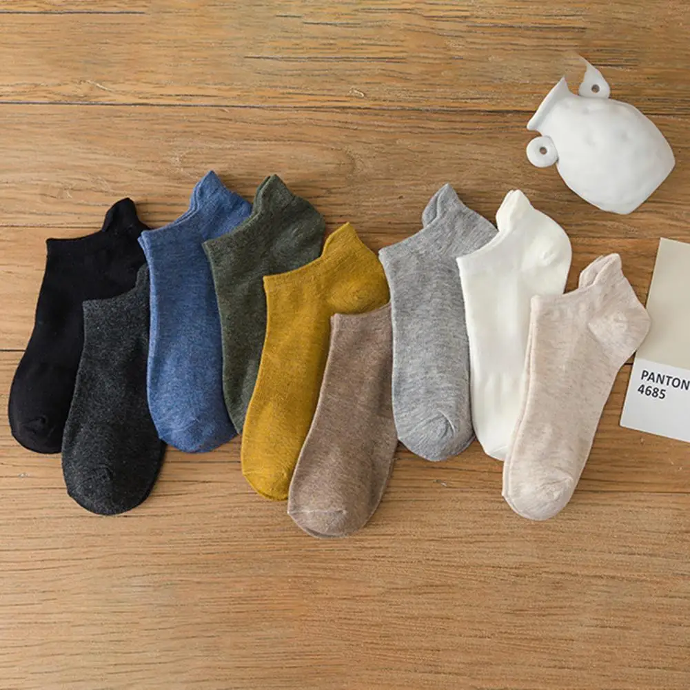 

Low-cut Men Socks No Odor Solid Color High Elasticity Anti-slip Breathable Soft Cotton Sports Cotton Socks Male Short Socks