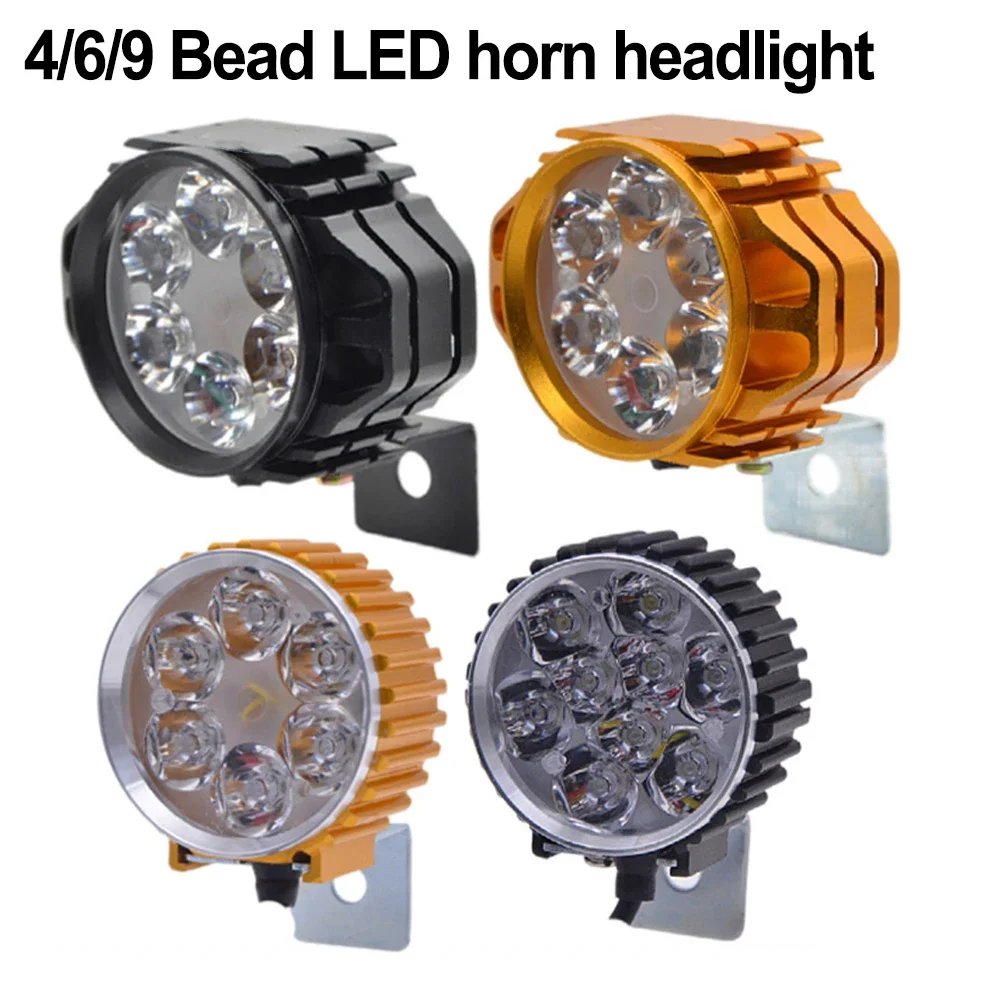 E-bike 6/9-LED Light 48V 6x5w Headlight Waterproof For Electric Bicycle Motorcycles Front Light Folding Electric Bike Headlight