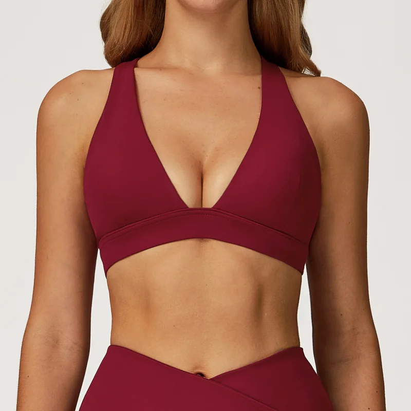 BIANHUI Women Yoga Bra Cross Back Sports Gym Clothes Push Up Sports Bra Female Running Fitness Sportswear Underwear image 4
