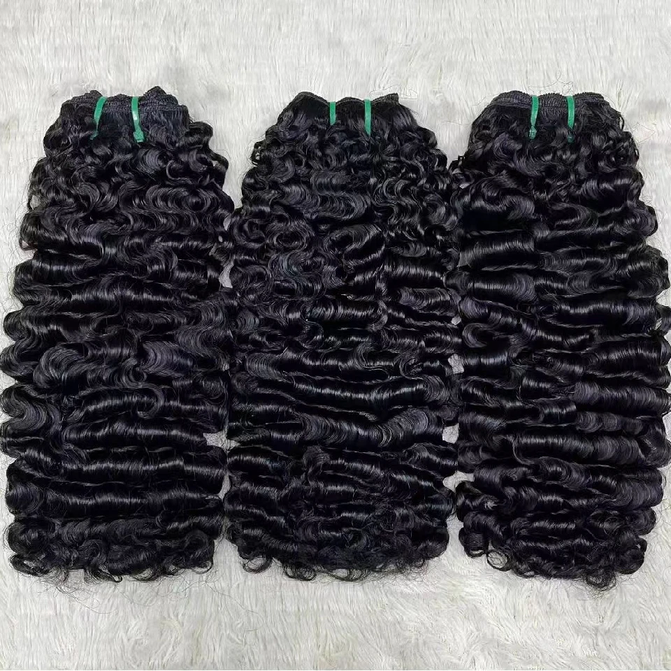 Pixie Curls Human Hair Curly Double Drawn Bundles Vietnamese Raw Virgin 100% Silky Healthy Human Hair Bundles Weaving Extensions