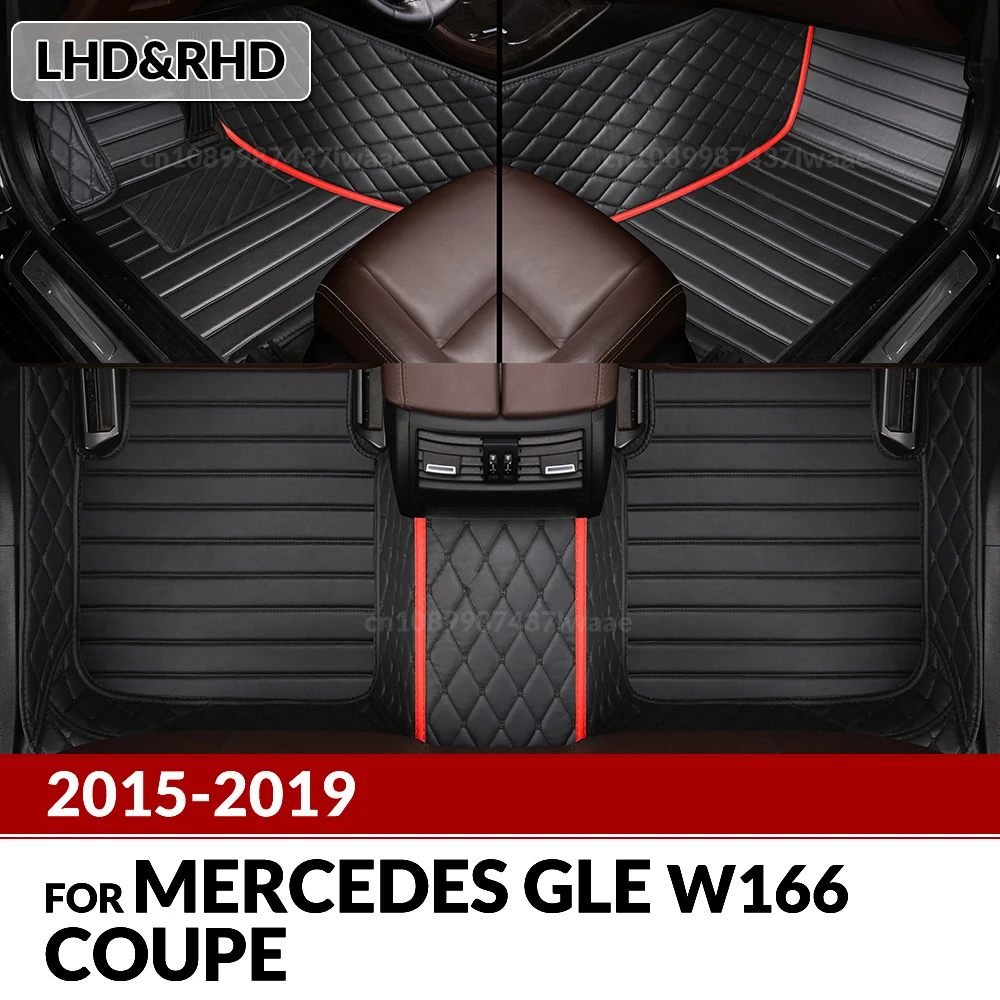 Car Floor Mats For Mercedes Benz GLE Class W166 GLE 350 450 2015-2019 18 17 16 Custom Pads Carpet Cover Interior Accessories