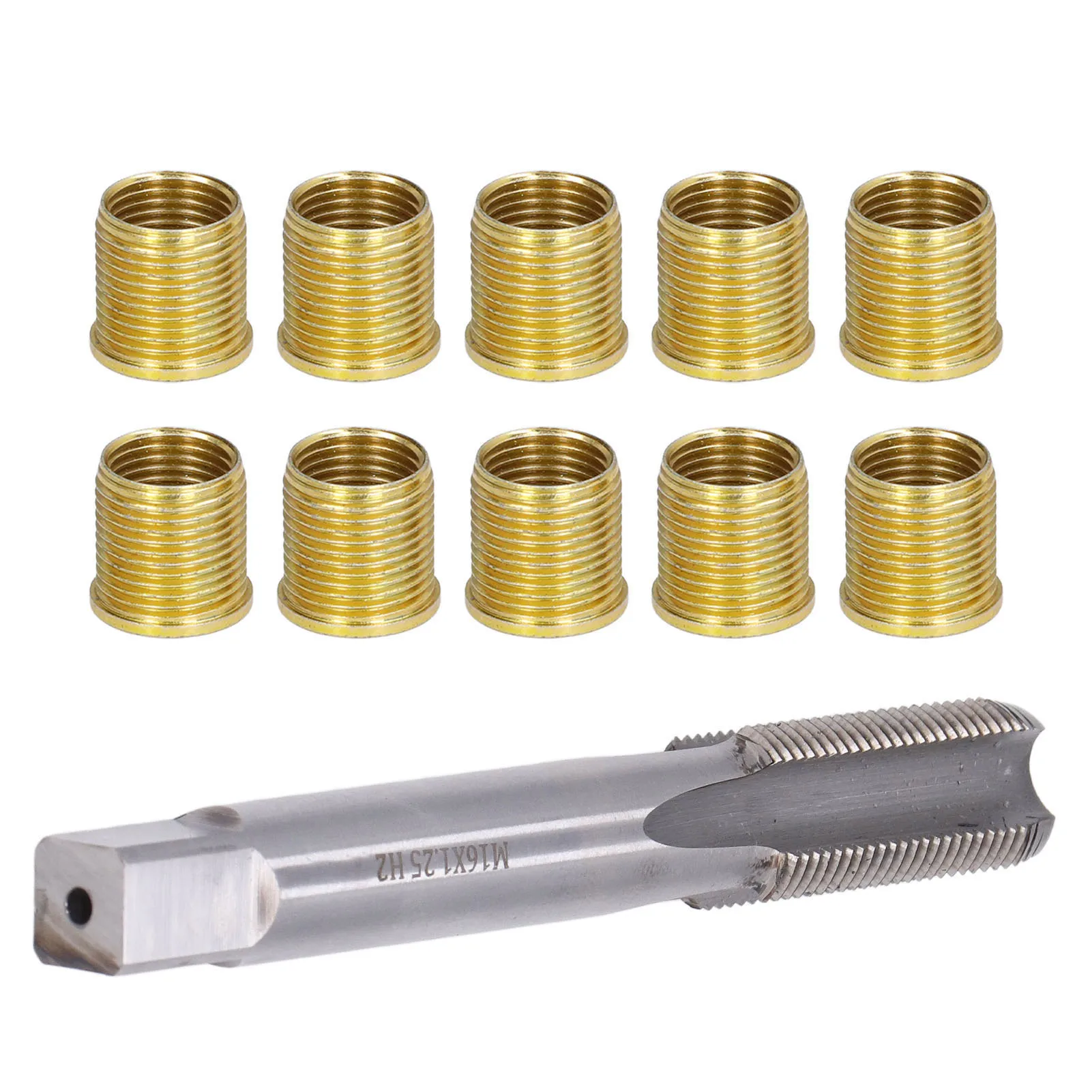 Spark Plug Thread Repair Kit M14x1.25 Inserts And M16x1.25 Tap Kit 13pcs Screw Thread Tool Set For Spark Plug Repair M14 X 1.25