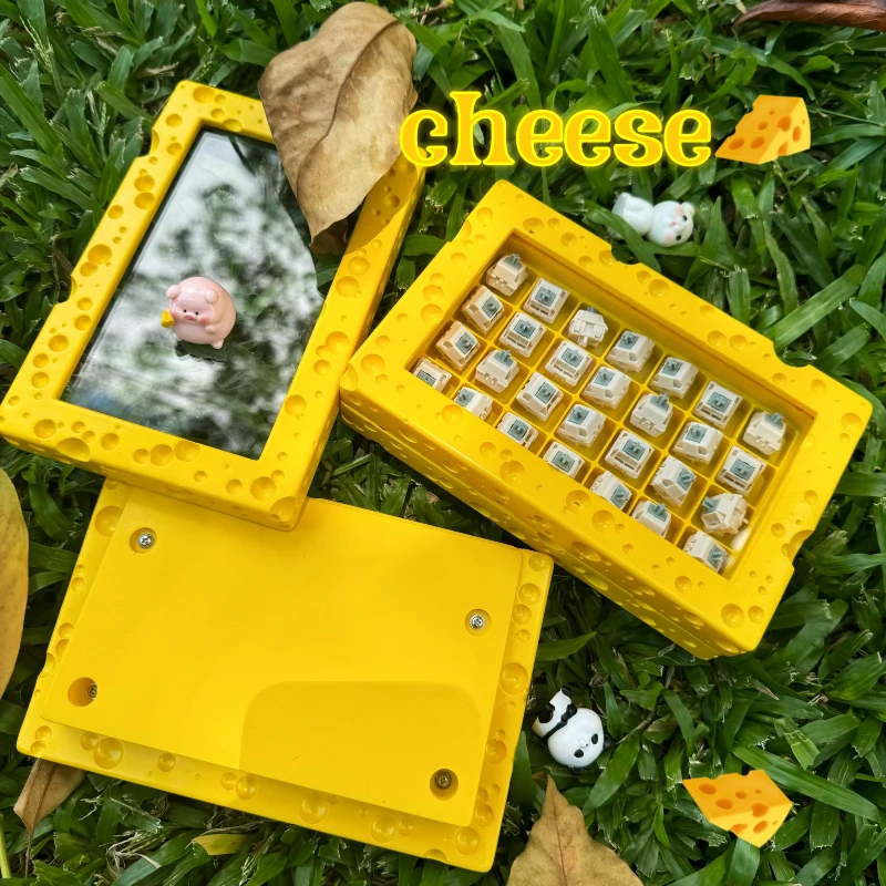 

Epomaker Keycap Cheese Storage Case Custom 28pcs Cute Keycap Box Switch Dust Box Keycaps Desktop Decoration Keyboard Accessories