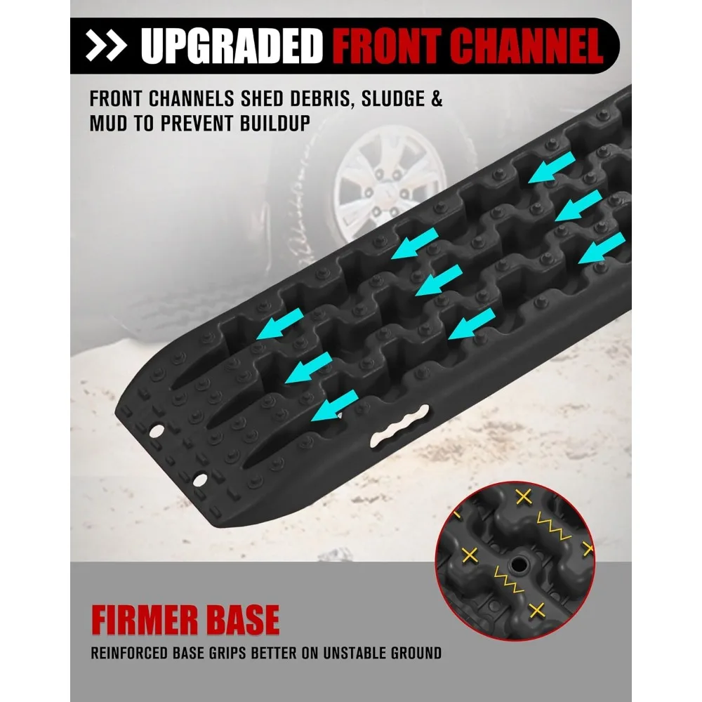 Placas de tracción de recuperación de alta resistencia, 2 uds., con correas y bolsa para arena, barro, nieve, todoterreno